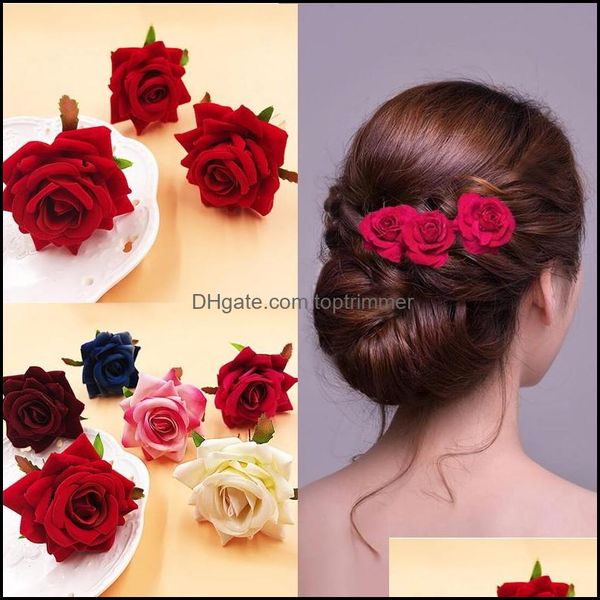

aessories & tools productsrushed promotion plant 1pc hairpin brides hair pins clips combs bridesmaid cloth flower jewelry aessori drop deliv, Black;brown