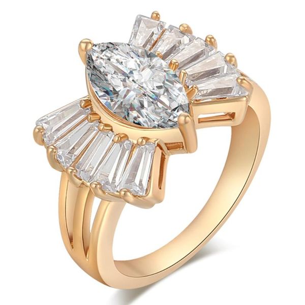 

wedding rings fashion design ring big cubic zirconia stone for women jewelry engagement gift luxury crystal wholesal, Slivery;golden
