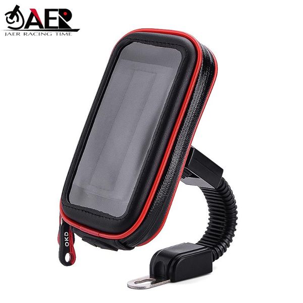 

motorcycle mirrors phone within 6.3 inch screen side mirror holder rearview mount 360 degrees smartphone stand touch bag
