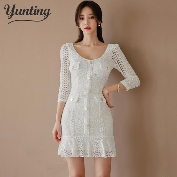 

casual dresses autumn winter elegant flower lace dress women bodycon pencil sheath office ol work party vestidos, Black;gray