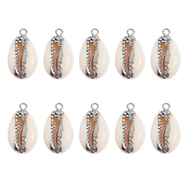 

novelty items 10 pcs natural shell diy jewelry accessories sliced silver-plated conch ornaments decor for girls ladies earrings
