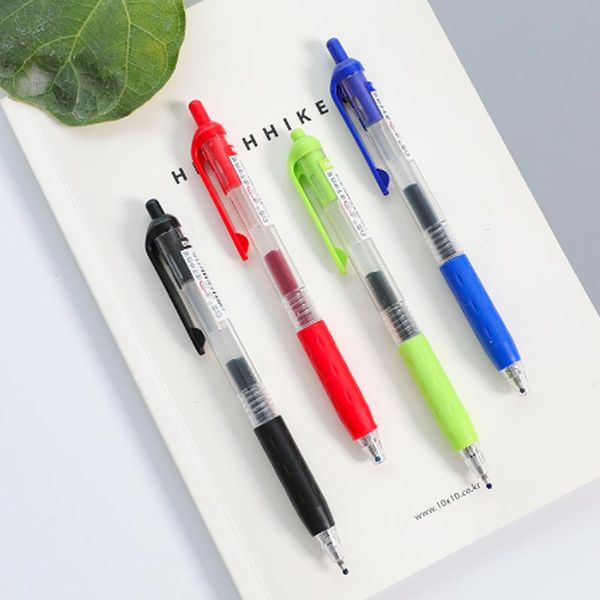 

ballpoint pens 1pcs/press-type school office supplies gel pen student multicolor cute stationery 0.5mm writing, Blue;orange