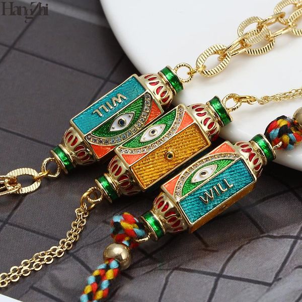 

link, chain hangzhi 2021 trendy turkish evil eye enamel rhinestone lock bracelets for women men gold metal bracelet jewelry, Black