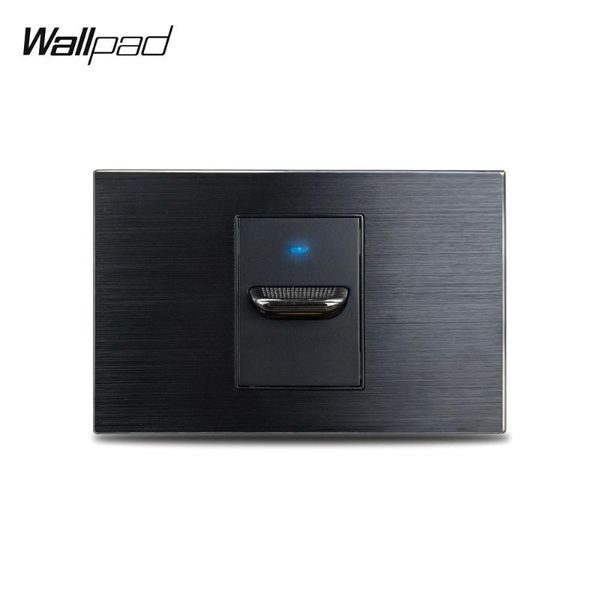 

smart home control us metal 1 gang toggle button switch with led indicator wallpad l3 black aluminum frame way 2 118*72mm