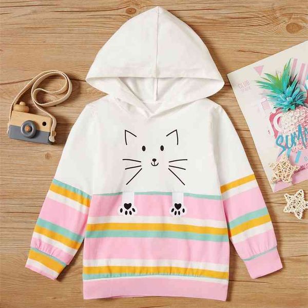

baby / toddler cat striped hooded pullover 210528, Black