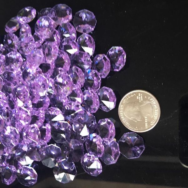 

chandelier crystal 20pcs purple 14mm octagon beads part lamp prism jewelry diy