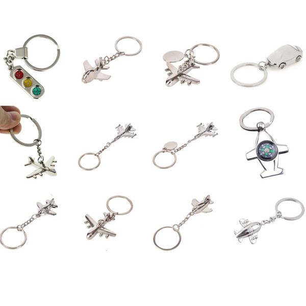 

keychains 1 pcs 3d metal model airplane aircraft car key chains for women men charm pendants keyring keychain jewelry creative gift, Silver