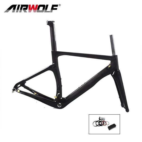 

bike frames airwolf latest carbon road frame thru axle 142mm*12mm disc fit for di2/mechaincal both cadre carbone route 2021