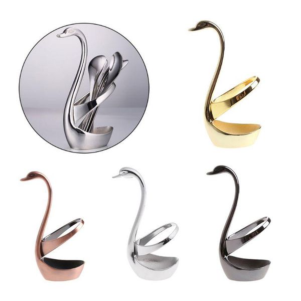 

dinnerware sets swan spoon holder table tableware for coffee spoons fruit forks cutlery decor