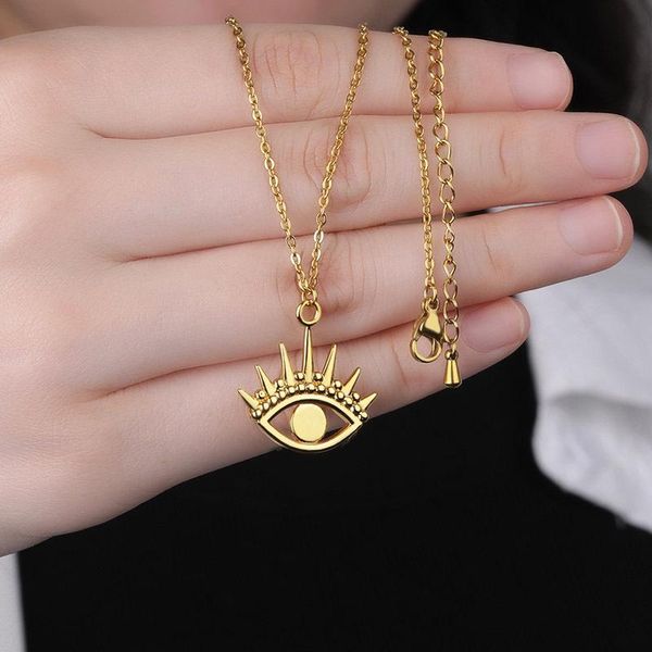 

pendant necklaces demon eye necklace for men gold silver color punk style hollow couple choker women's jewelry party gift