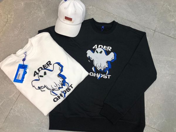 

men's hoodies & sweatshirts 2021 ader error halloween ghost embroidery logo letter hoodie winter hip hop rap, Black