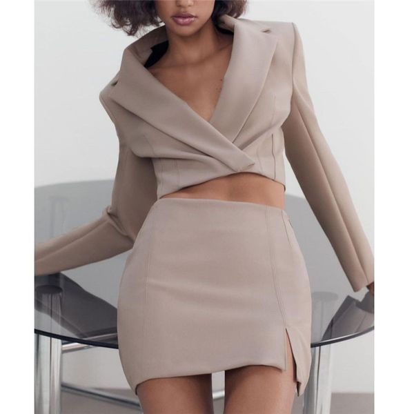 

high waist women elegant skirts side zipper mini with slit front a-line 210430, Black