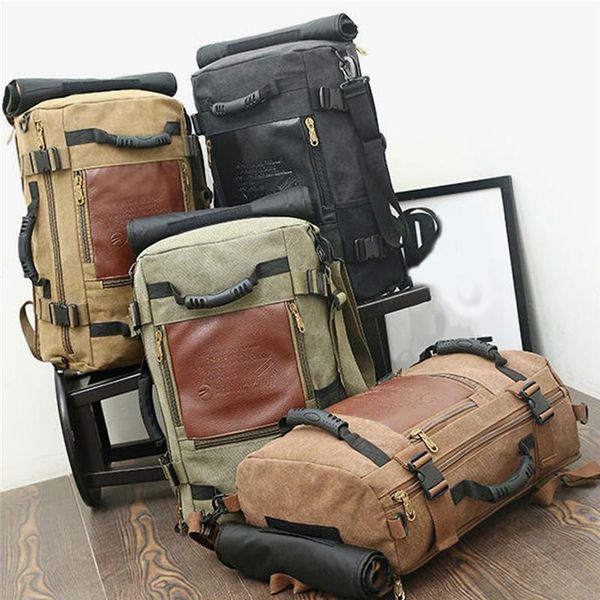 

backpack large capacity men's travel bag sports casual canvas backpacks for male mutifunctional out door bags school pack
