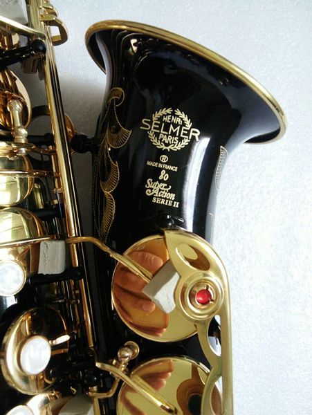 

super action 80 series ii flamingo saxophone black body gold key alto full flower eb tune 802 model e flat sax with reeds case mouthpiece pr