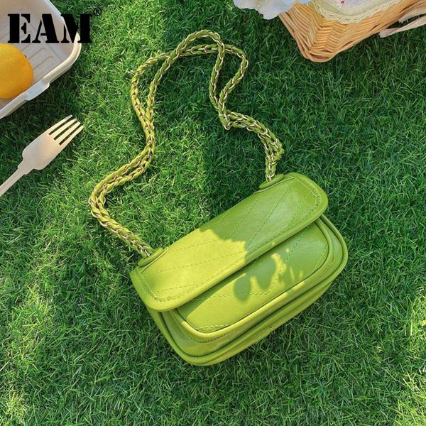 

evening bags [eam] women mini green cute chains pu leather flap personality all-match crossbody shoulder bag fashion tide 2021 18a3353