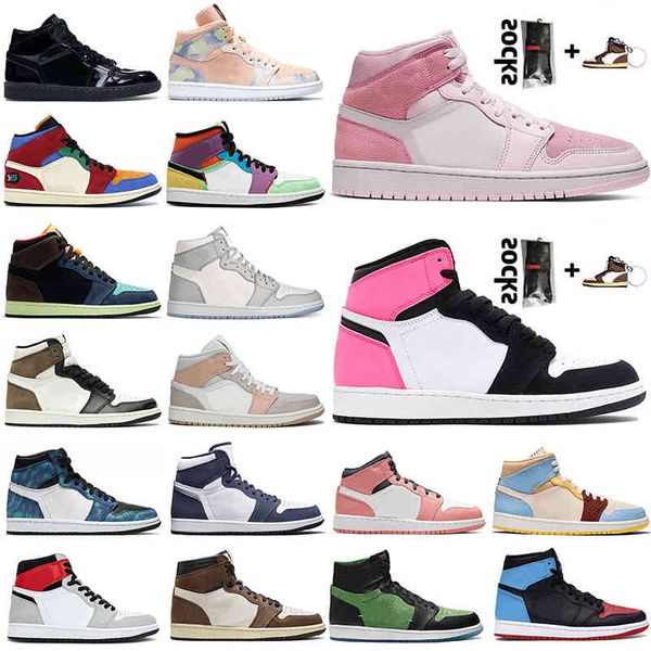 

jumpman 1 1s mens boots shoes trubo high og valentines day unc milan fearless blue the great pherspective womens trainers sneakers, Black
