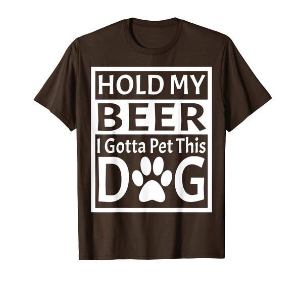 

retro vintage holding my beer i gotta pet this dog t-shirt, White;black