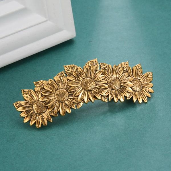 

hair clips & barrettes eueavan 5pcs fashion hairpin sunflower vintage silver golden aolly wholesale gifts for women, Golden;silver