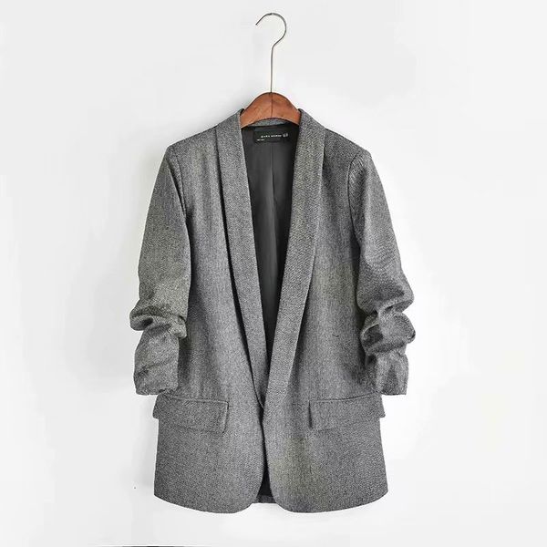

women's suits & blazers 2021 solid colour casual lean autumn fashion sleeve with jacket, White;black