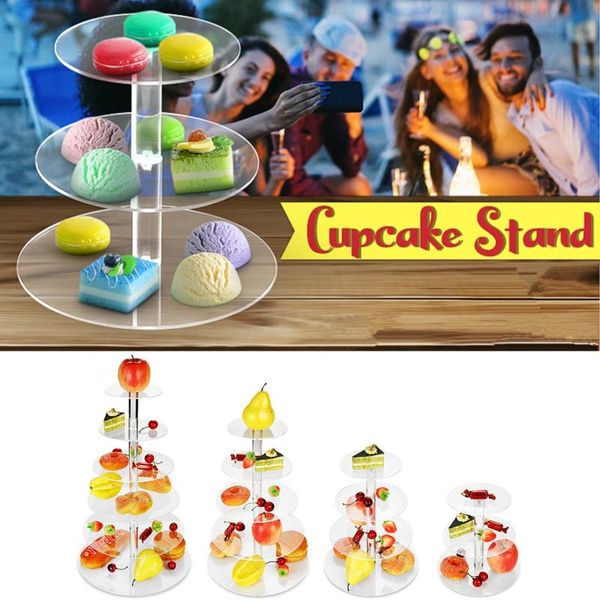 

3/4/5/6 tier cake holder round acrylic cupcake stand assemble disassemble home birthday tools party decoration gift other bakeware