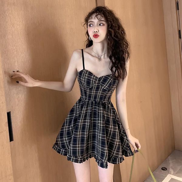 

casual dresses 2021 niche dress with waist down and temperament, Black;gray