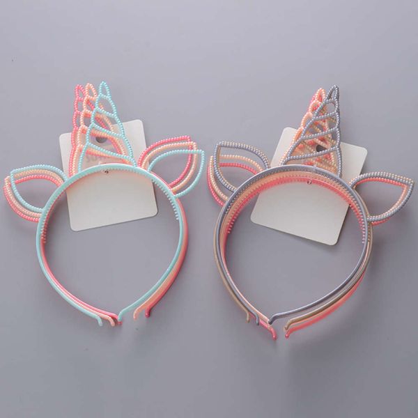 

hairpin plastic unicorn hairband for children, Golden;silver