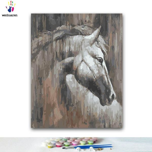 

coloring paint by numbers a horse paintings with kits 40x50 framed