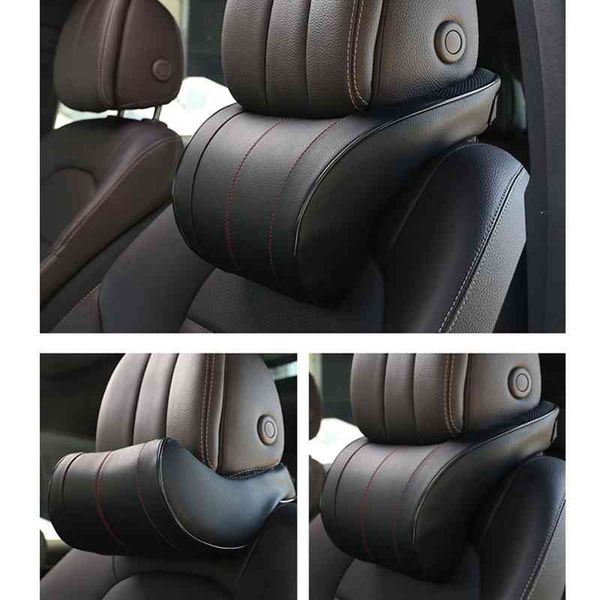 

1pcs pu leather auto car pillow memory foam pillows neck rest seat headrest cushion pad 3 colors high quality