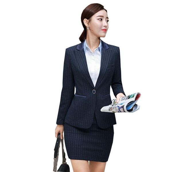 

work dresses jacket 2pcs suits formal interview uniform business secretary office lady autumn ol blazer+ pant or skirt set, White;black