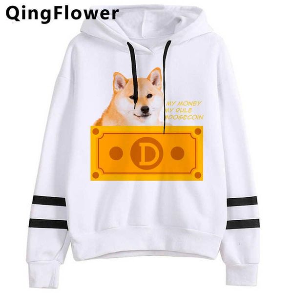 

men's hoodies & sweatshirts dogecoin to the moon men printed plus size oversized 2021 pullover harajuku, Black