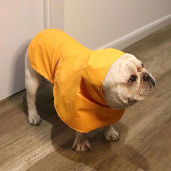 

dog apparel pet raincoat waterproof luminous reflective strip outfit teddy schnauzer law fighting english keke clothes
