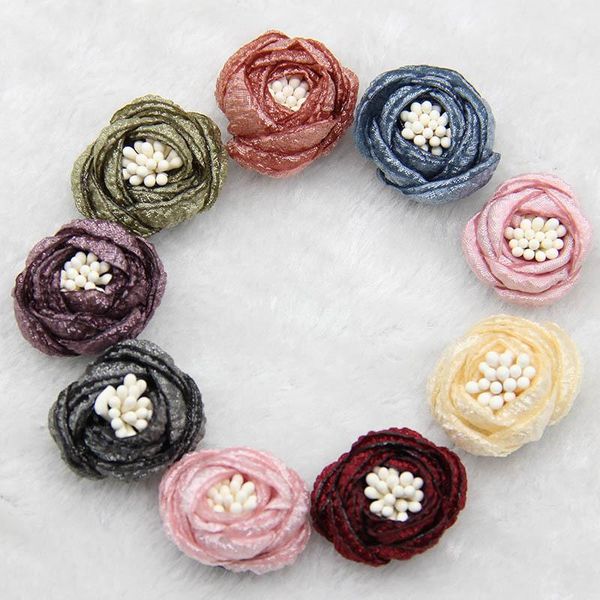 

decorative flowers & wreaths 5pcs handmade diy clothing accessories beach shoes flower hairpin jewelry fabric corsage