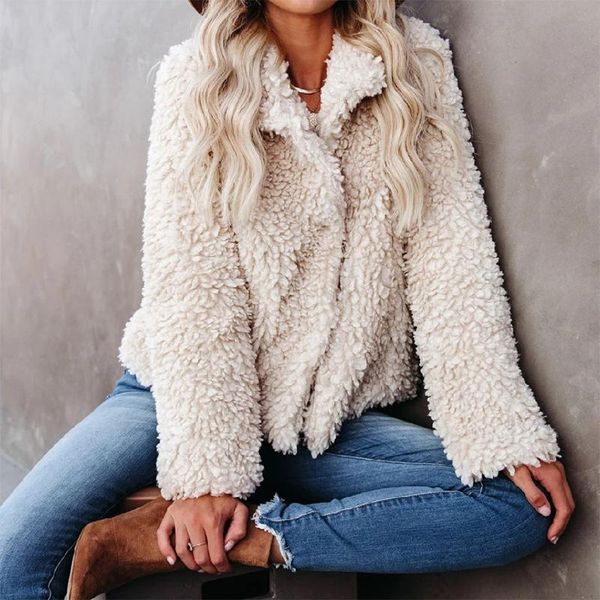 

women's jackets women autumn winter vintage pocket plush fleece solid stand collar cardigan casual loose plus size sweatshirts coat, Black;brown