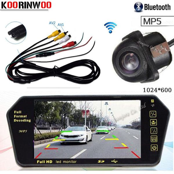 

car video koorinwoo wireless adopter 7 inch monitor multi media system 1024*600 bluetooth for calling mp5 rearview camera backup