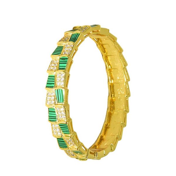 

bangle wholesale price luxury crystal bracelet bangles for women mom fashion jewelry copper cubic zirconia gifts green agate, Black
