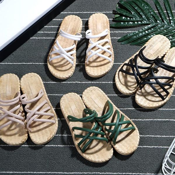 

slippers 2021 female summer fashion flat bottom pvc sandals and women wear beach shoes wholesale, Black