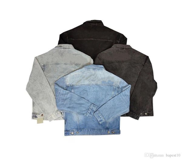 

men women couple motorcycle jacket denim long-sleeved european station back embroidery letters spring, summer and autumn washed blue, Black;brown