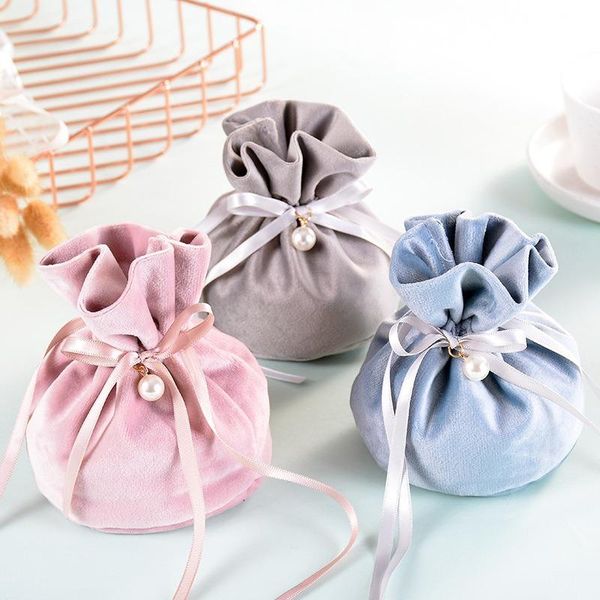 

gift wrap 10pcspearl yarn bags wedding birthday party candy chocolate christmas halloween box packaging jewelry bag