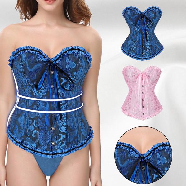 

women's tanks & camis vintage corsets and bustiers plus size flower print bridal bustier corset push up victorian corselet overbust bur, White