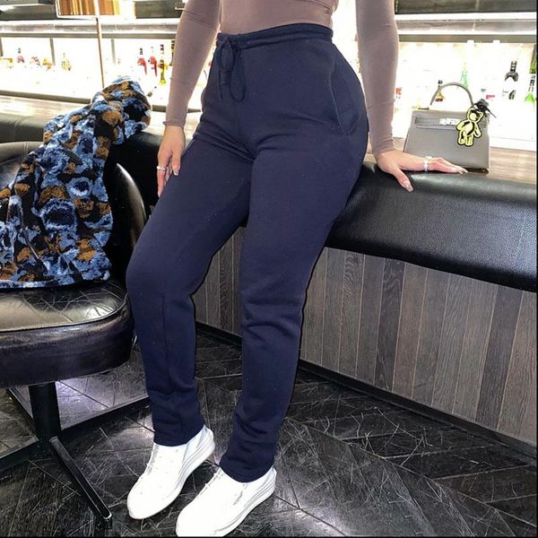 

small women pants straight tube bag hip thick terry drawstring hips solid color wear retro sports trousers drop, Black;white