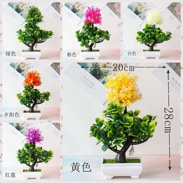 

decorative flowers & wreaths 20x28cm artificial small tree potted bonsai fake flower grass ball plants home office el decoration simulation