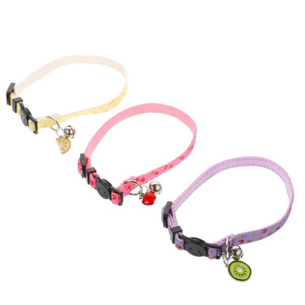 

cat collars & leads 3pcs printing pet adorable neck straps dog bell decors