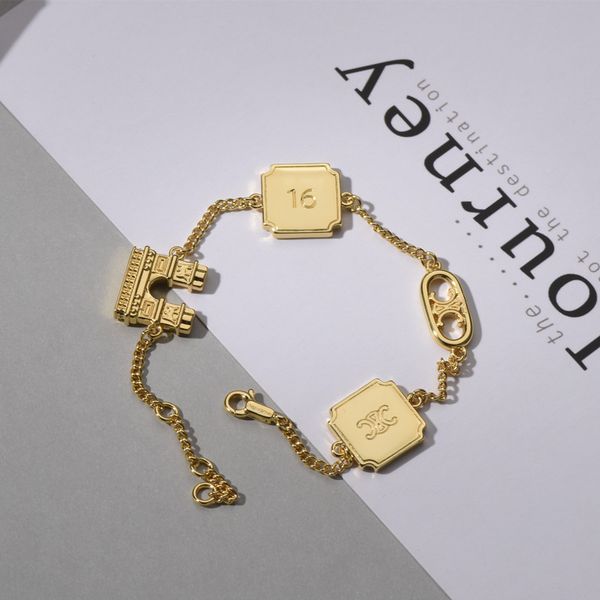 

design jewelry gold plated bracelet new arc square digital bracelet, Golden;silver