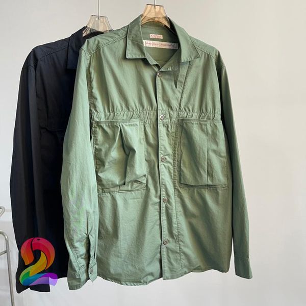 

men's jackets oversize kapital jacket women's large pocket pleated shirts fashion casual solid color lapel coat, Black;brown