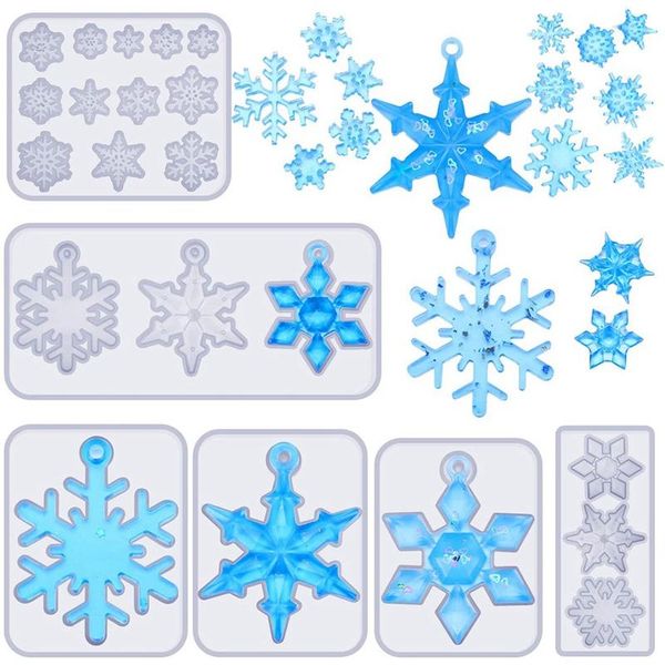 

pieces snowflake resin molds diy silicone casting soap mold epoxy mould for crafts necklace earrings baking & pastry tools