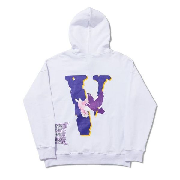 

chao brand men's big v flying pigeon printed winter hooded sweater, Black