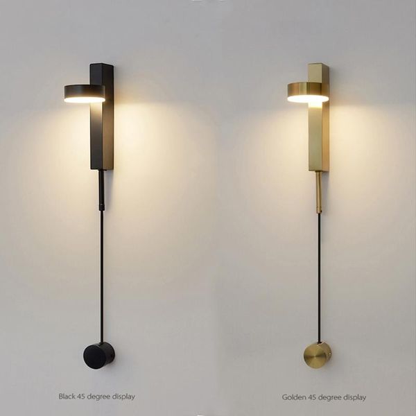 

wall lamp modern minimalist lamps living room bedroom bedside 16w ac96v-260v led sconce black white aisle lighting decoration