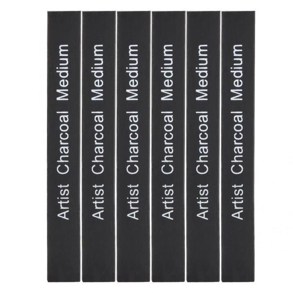 

6pcs compressed charcoal sticks black square soft/medium/hard graphite drawing pencil art supplies pencils