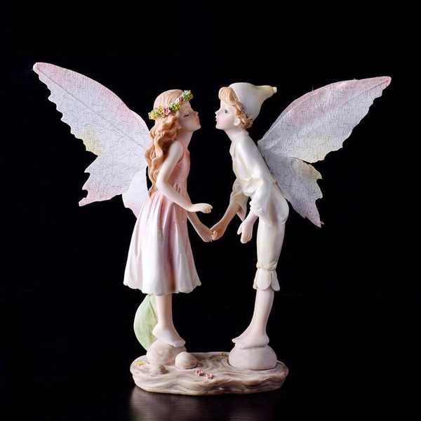 

decorative objects & figurines modern moon flower fairy angel girl resin accessories birthday gifts home table crafts kid's room orname