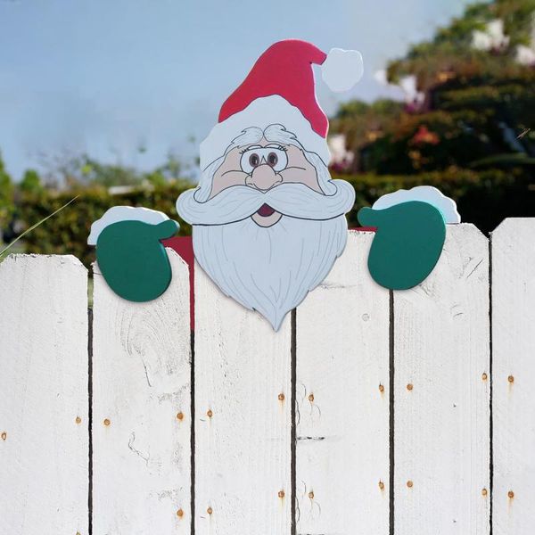 

christmas decorations santa claus fence peeker decoration outdoor festivity to the occasion miniature home garden tree wedding